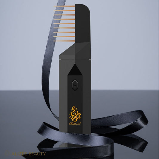 Brûleur d'Encens Electronique USB avec Fonction Peigne 2 en 1 - ALIZÉE BEAUTY Noir soins cheveux - senteur d'huiles essentielles