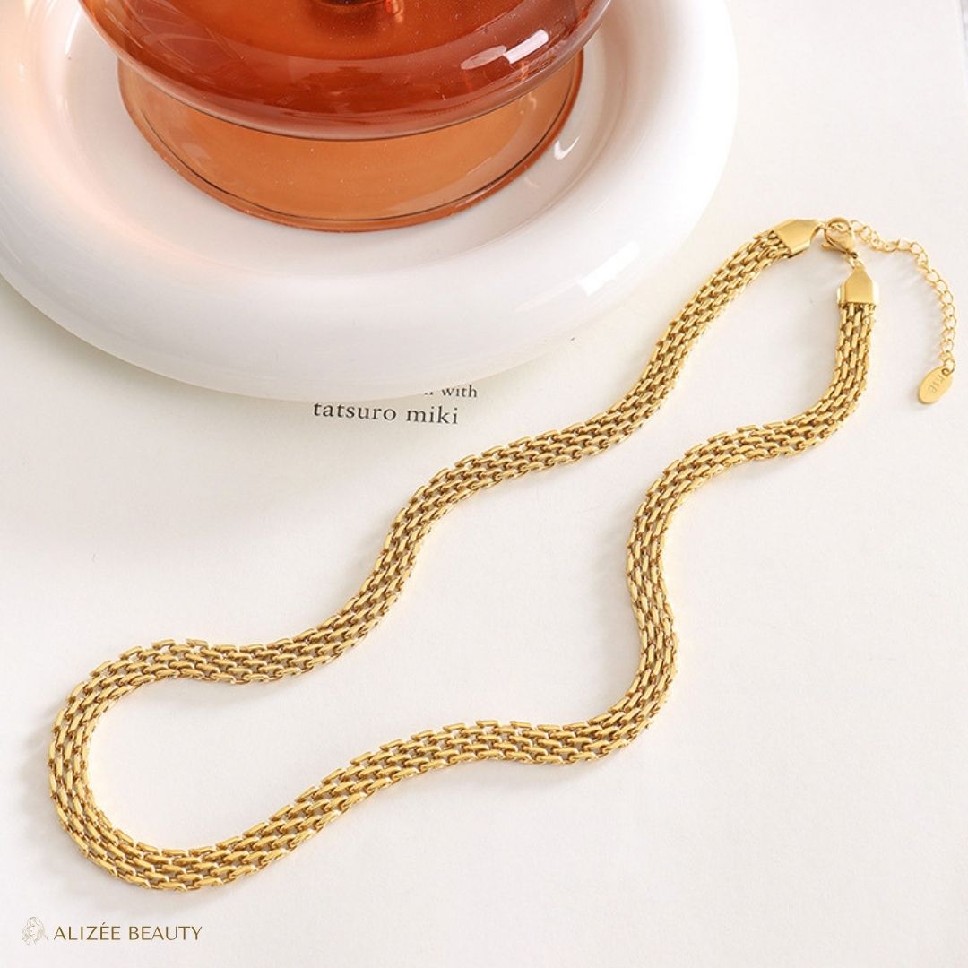 bijoux fantaisie Collier Géométrique en Acier Inoxydable 304 Plaqué Or 18K