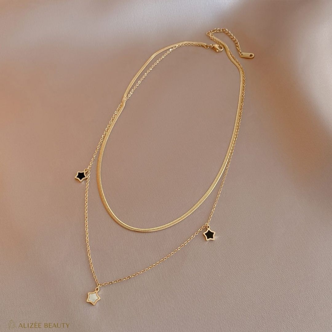Collier - Duo Fashion Star Titane Acier Émail