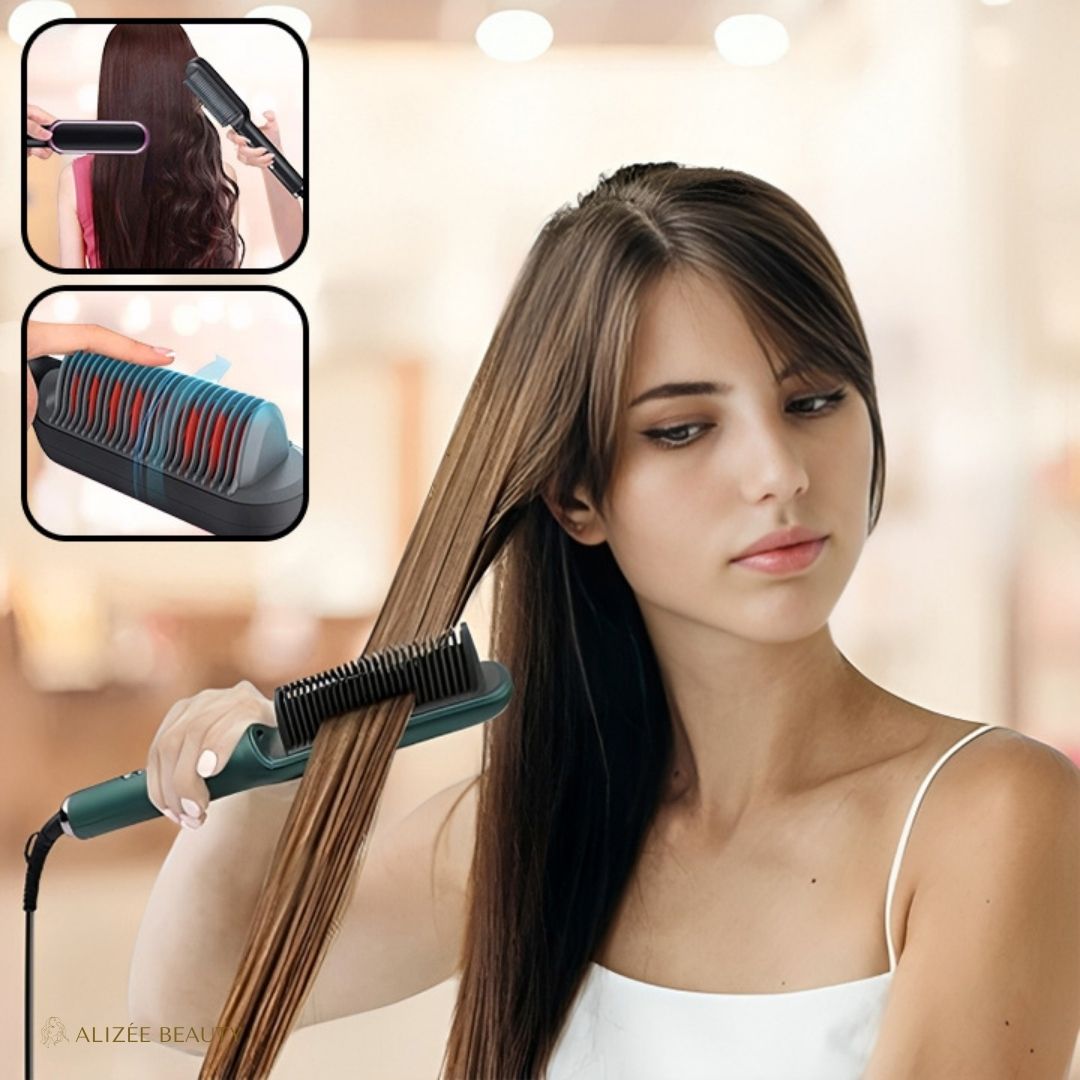 Peigne Lisseur 2 en 1 - couleur vert - Alizée Beauty