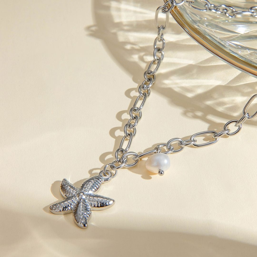 Collier Pendentif Étoile De Mer argent