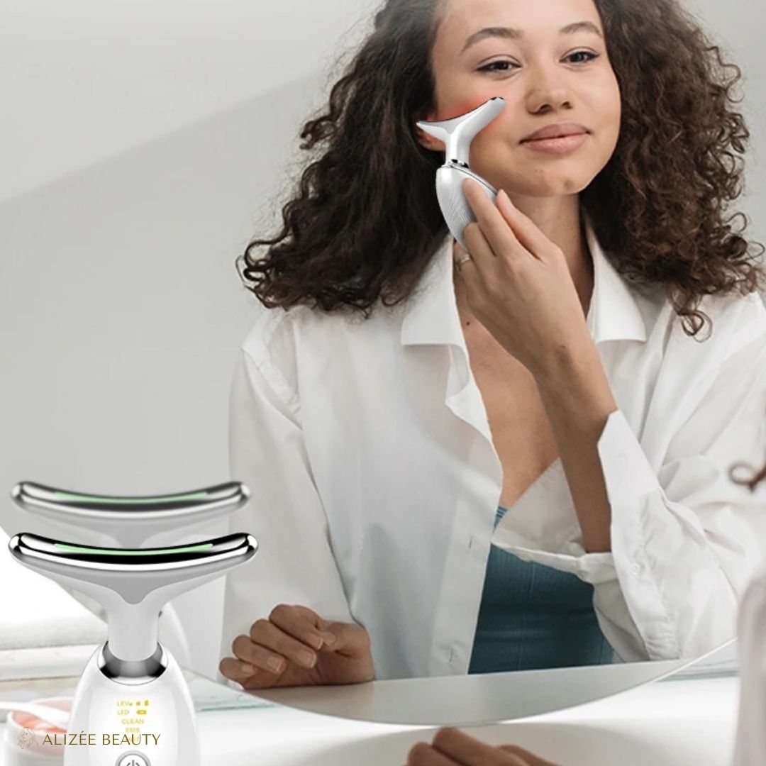 appareil de beauté pour soin du cou et Visage blanc - Alizée Beauty - massage du cou et du visage