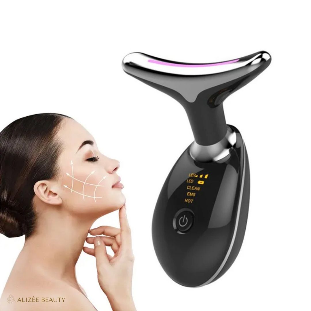 Appareil de Massage soin du Cou et Visage noir - massage du cou et du visage