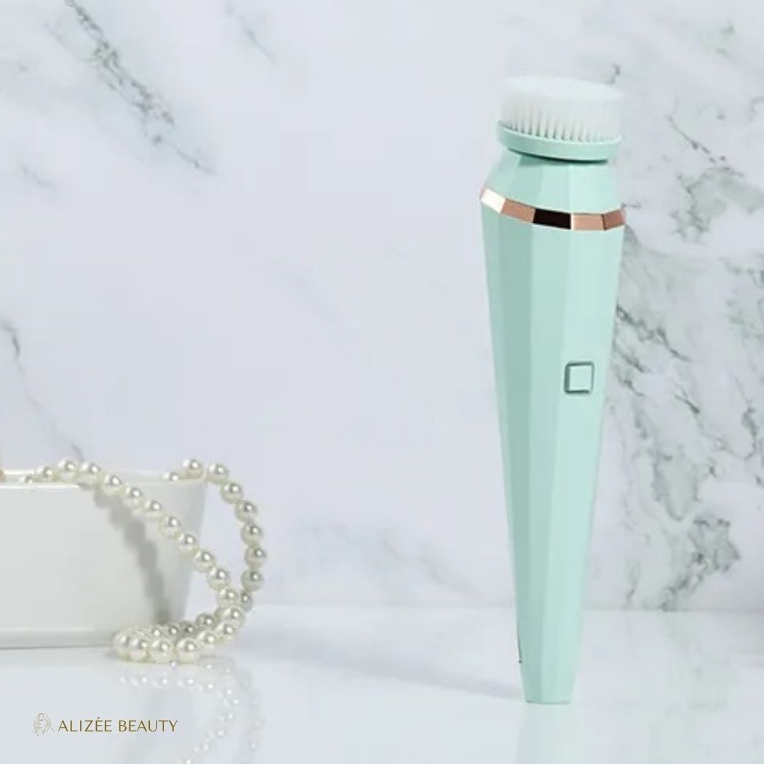 brosse électrique nettoyante visage 4 en 1 - couleur verte