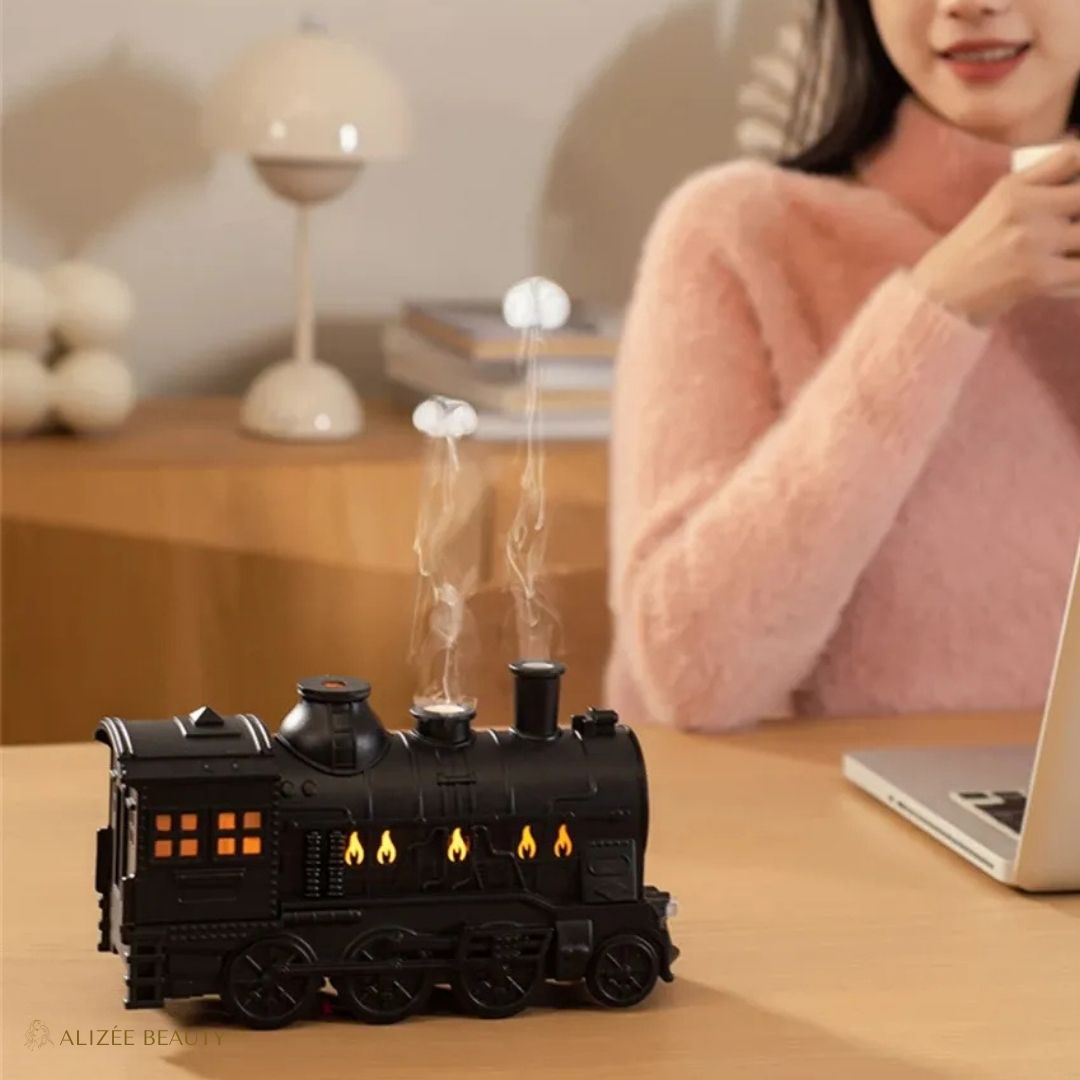 Diffuseur d'huiles Essentielles en Forme de Locomotive vintage noir
