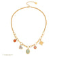 Bijoux Glamour Œil Acier Inoxydable Pierre Naturelle Plaque Or 18K