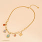 Bijoux Œil Acier Inoxydable Pierre Naturelle Plaque Or 18K