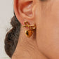 Boucles d'oreille cœur nœud d'arc en acier inoxydable 304 plaqué or 18k - alizée beauty