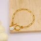 Bracelet  Perle Acier inoxydable 304 Plaqué Or 18K bijoux fantaisie
