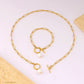 Bracelet et Collier duo Perle Acier inoxydable 304 Plaqué Or 18K