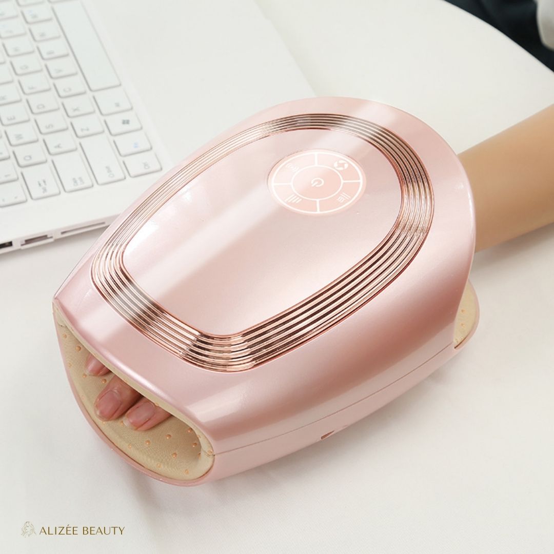 Masseur de Mains Électrique à Airbag avec Chauffage - ChauffMains AirRelax™ -Rose / USB ALIZÉE BEAUTY Masseur de mains