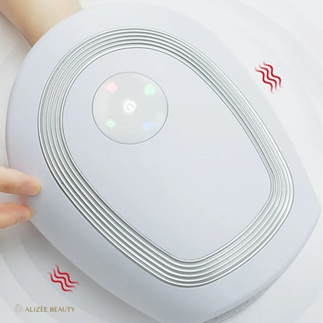 Masseur de Mains Électrique à Airbag avec Chauffage - ChauffMains AirRelax™ - ALIZÉE BEAUTY Blanc - USB Masseur de mains