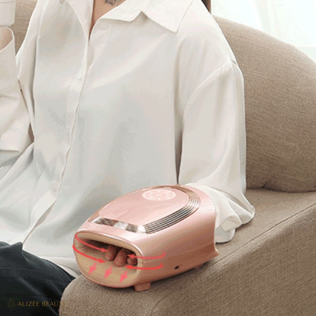 Masseur de Mains Électrique à Airbag avec Chauffage - ChauffMains AirRelax™ - ALIZÉE BEAUTY rose - USB Masseur de mains
