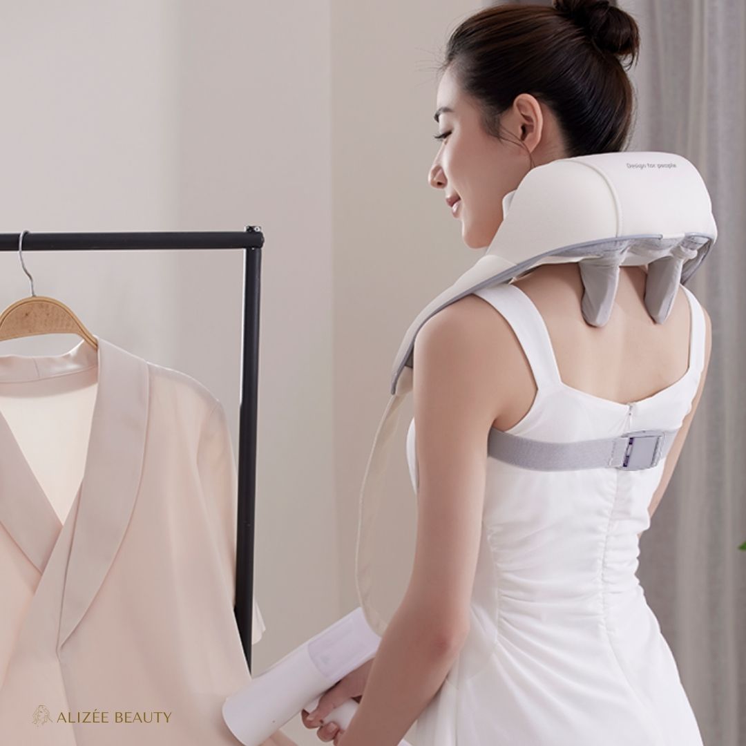 Masseur Électrique pour Épaules et Cou de couleur beige
