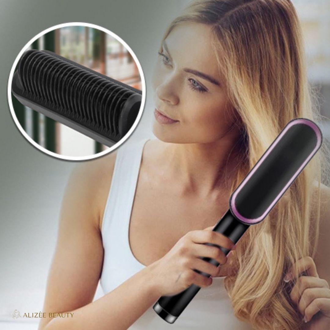 Peigne Lisseur 2 en 1 - couleur violet - Alizée Beauty - peigne lisseur boucleur

