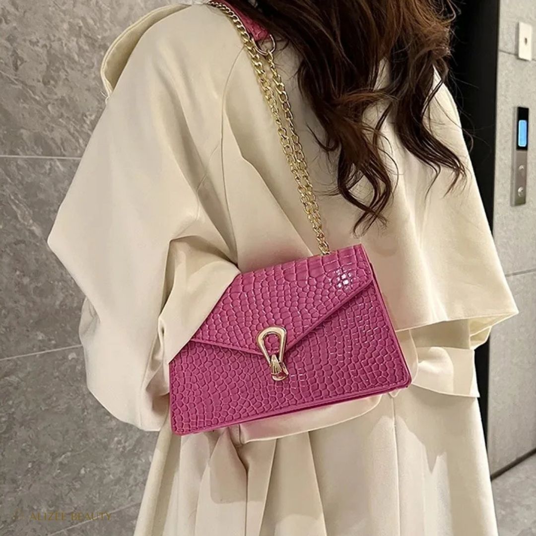 Sac à main à bandoulière pour femme cuire PU Crocodile
