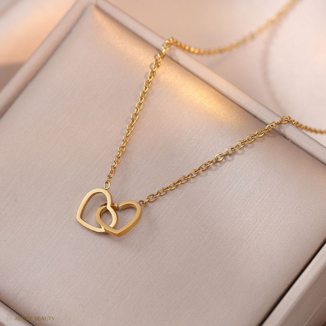  collier double cœur - Alizée Beauty