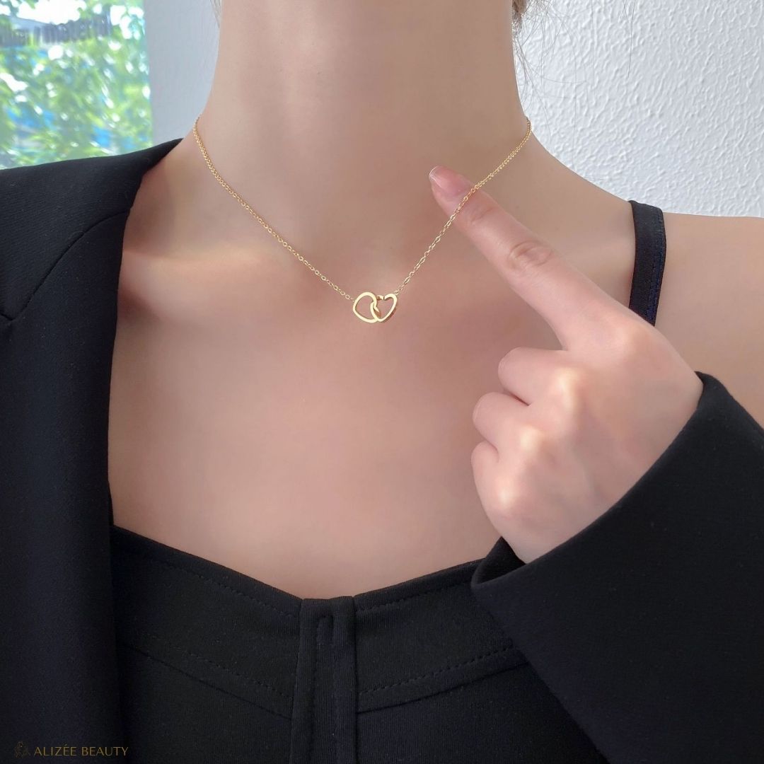  collier double cœur or - Alizée Beauty